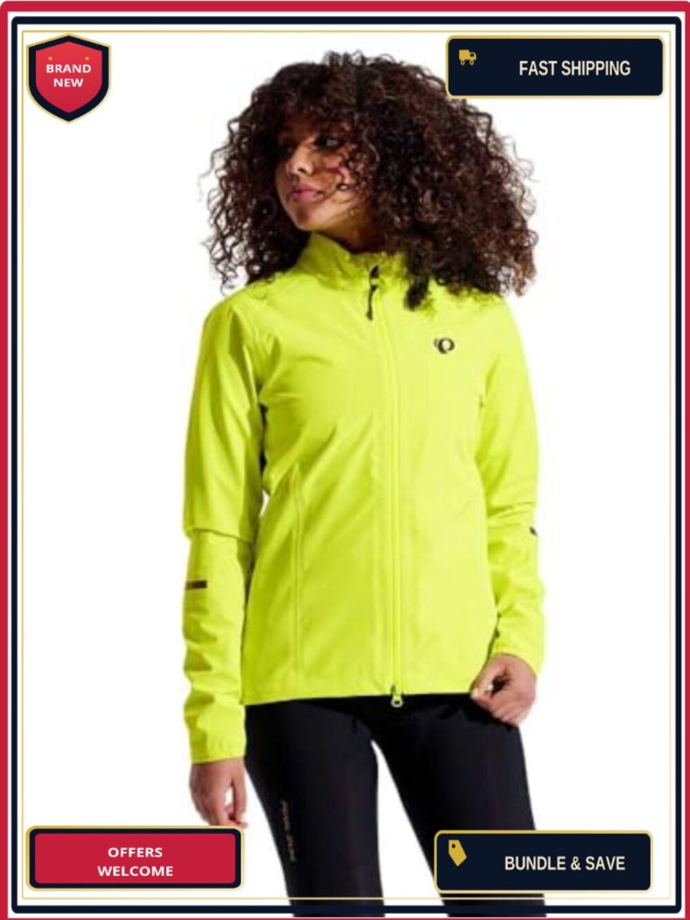 Waterproof Cycling Rain Jacket Women's Lightweight Ripstop Two-Way Zipper